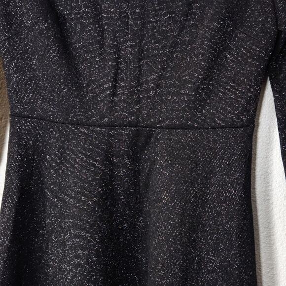Kate Spade Dress Shimmer Fit and Flare Black Size 0 Artful Statement - Picture 4 of 9